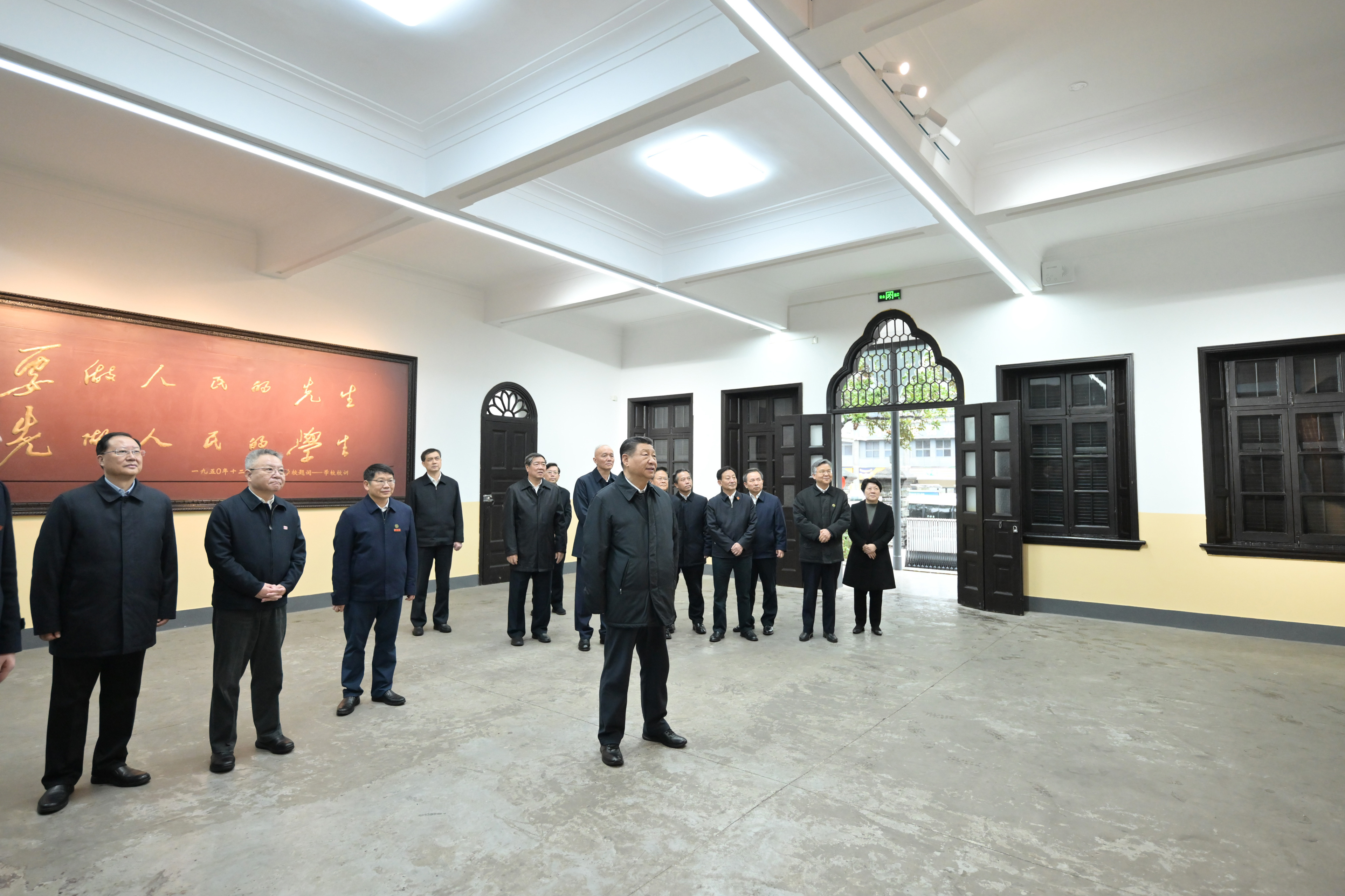 3月18日，習近平總書記在湖南第一師范學院（城南書院校區(qū)）考察。